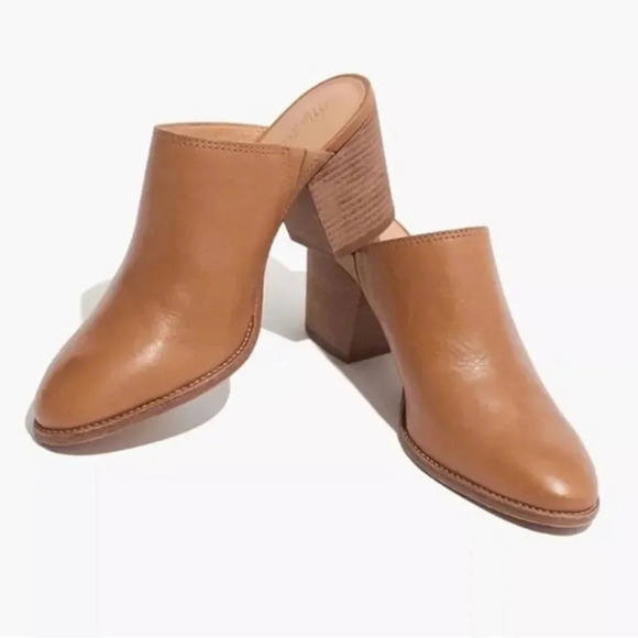 Madewell Harper Mules-English Saddle - Picture 4 of 12